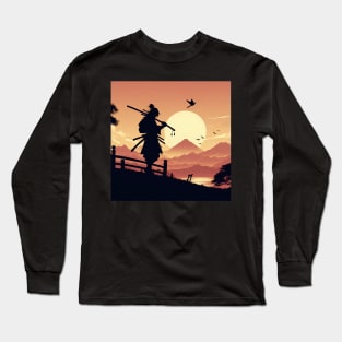 Samurai Silhouette #27 Long Sleeve T-Shirt